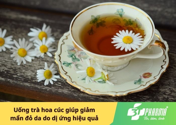 Uống trà hoa cúc giúp giảm mẩn đỏ da do dị ứng hiệu quả