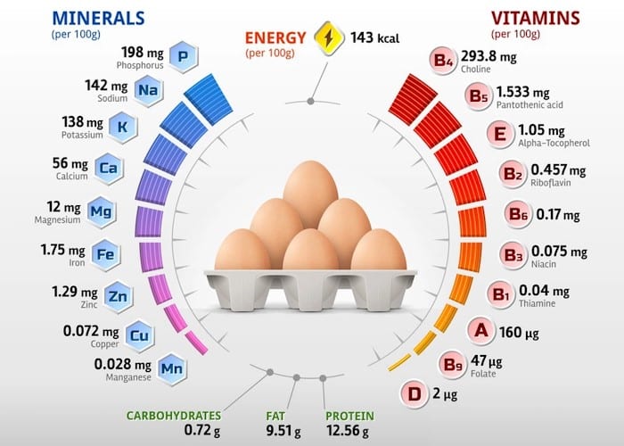 Thành phần dinh dưỡng có trong trứng gà - 3T Pharma